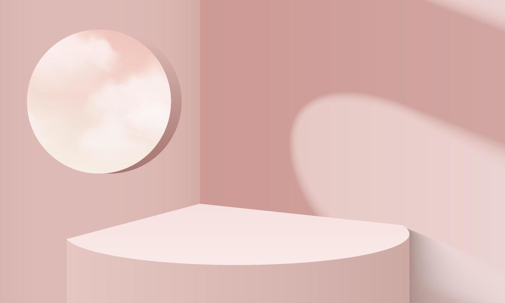 achtergrond vector weergeven 3D-kleurweergave met podium en cloud witte scène, cloud 3D minimale achtergrond 3D-rendering kleur pastel podium. podium op wolk render achtergrond