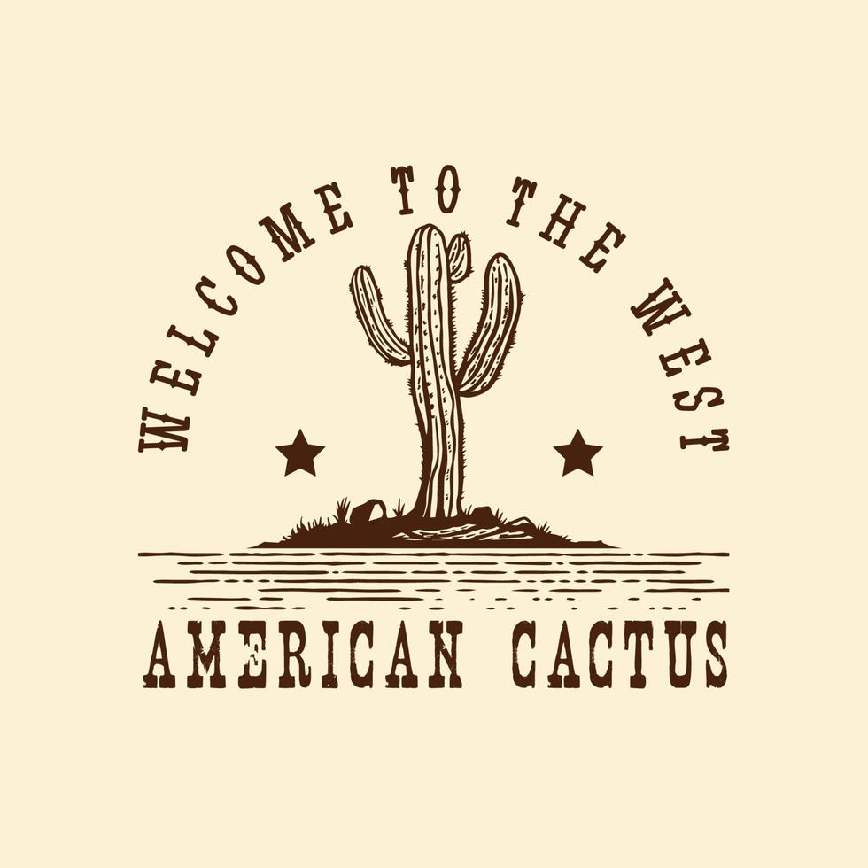 vintage cactus-logo vector