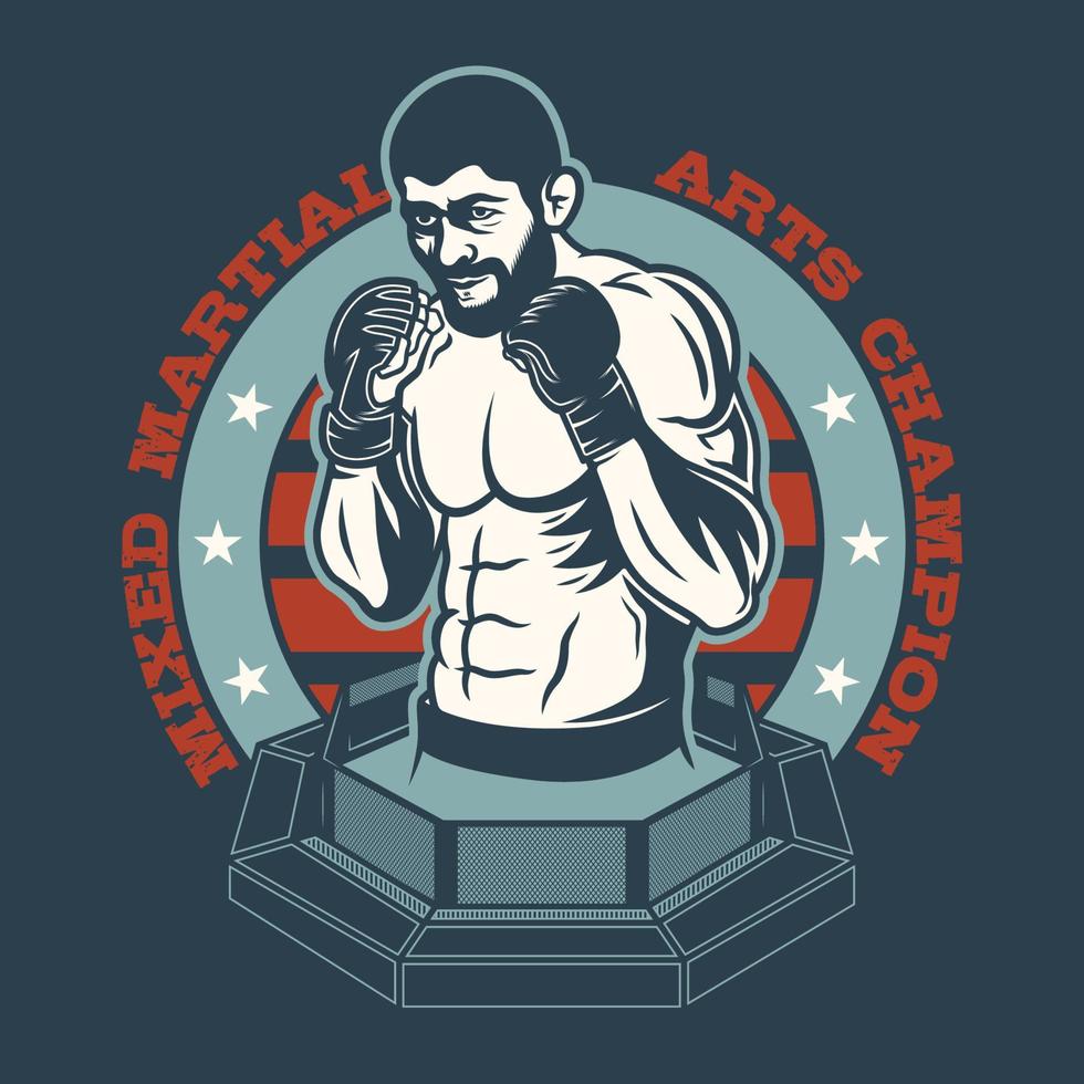 mma mixed martial art embleem vector