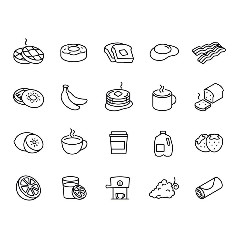 ontbijt iconen vector ontwerp