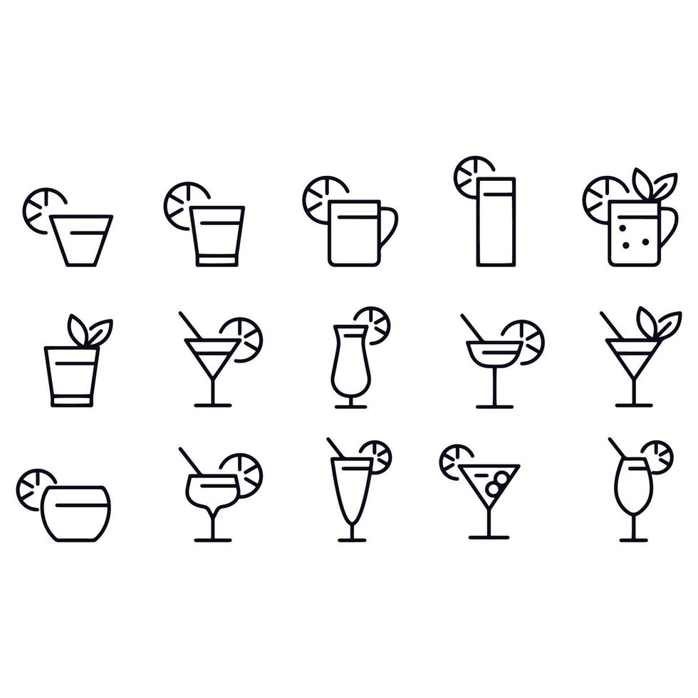 cocktail iconen vector ontwerp