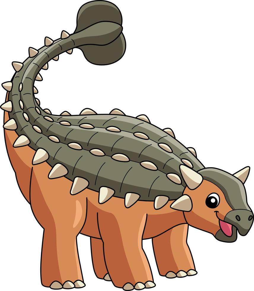 ankylosaurus dinosaurus cartoon gekleurde clipart vector