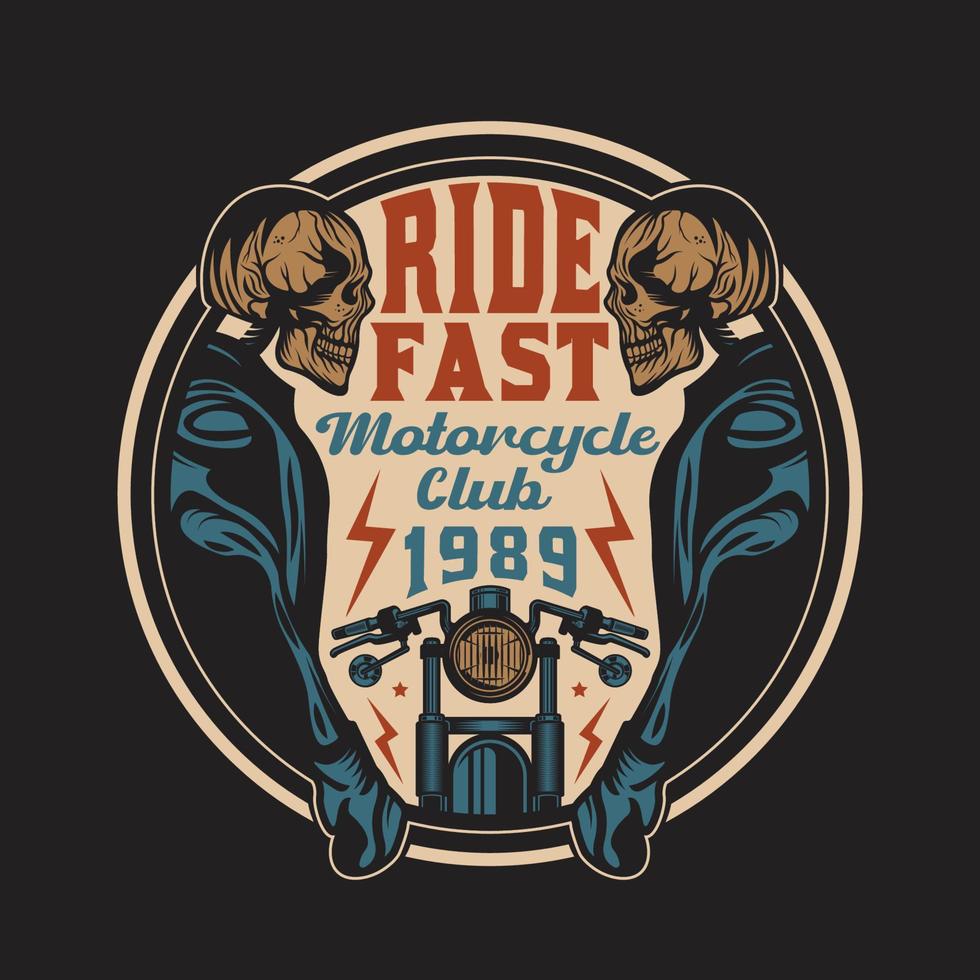 vintage aangepaste motorfiets vintage badge vector