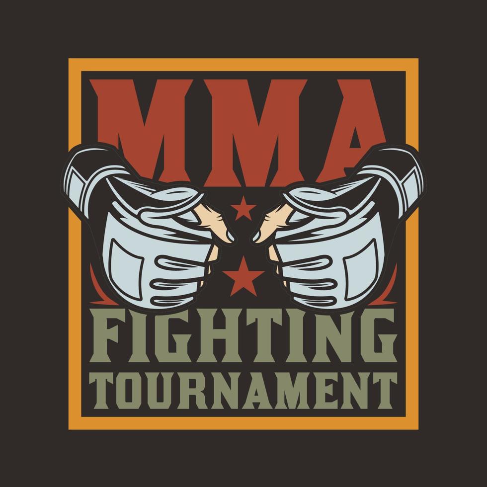 mma mixed martial art embleem vector