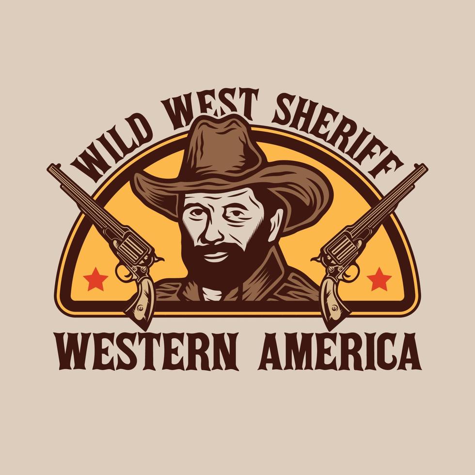 wilde westen cowboys vintage badge vector