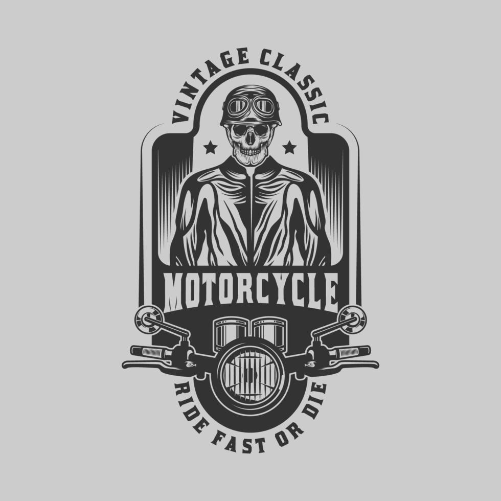 vintage aangepaste motorfiets vintage badge vector