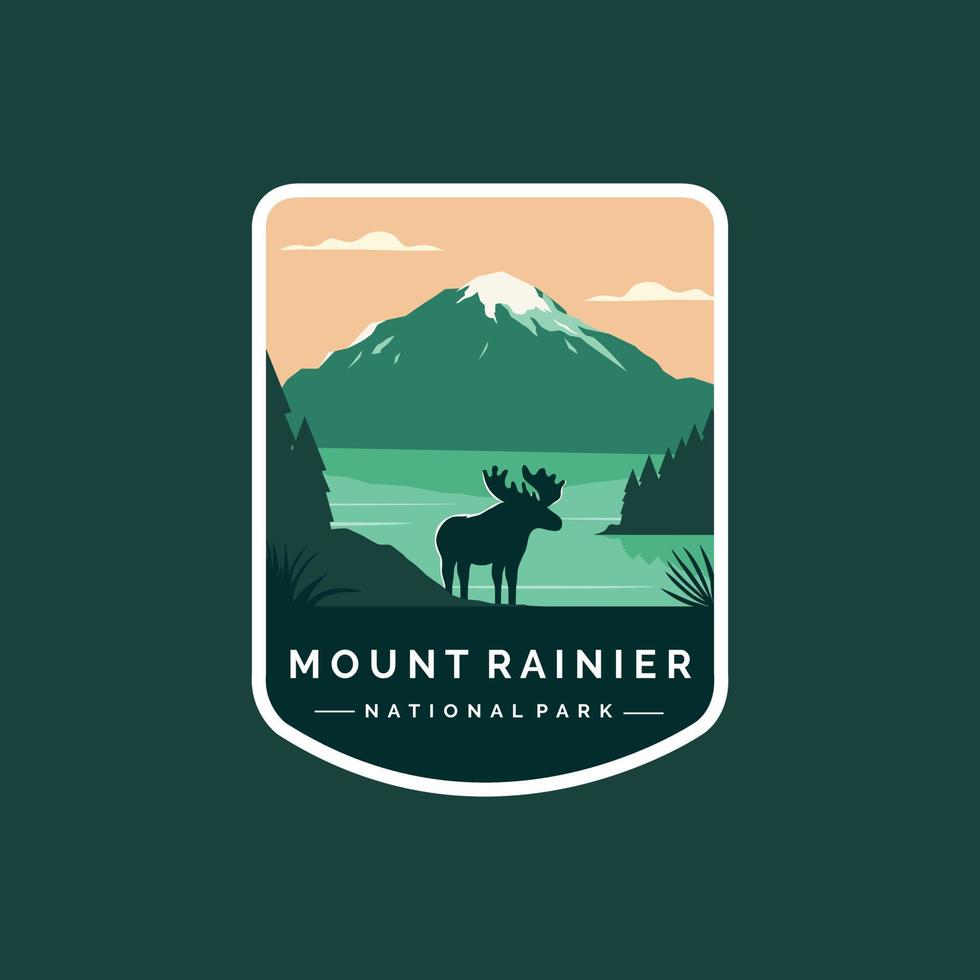 Mount Rainier National Park embleem patch logo afbeelding vector