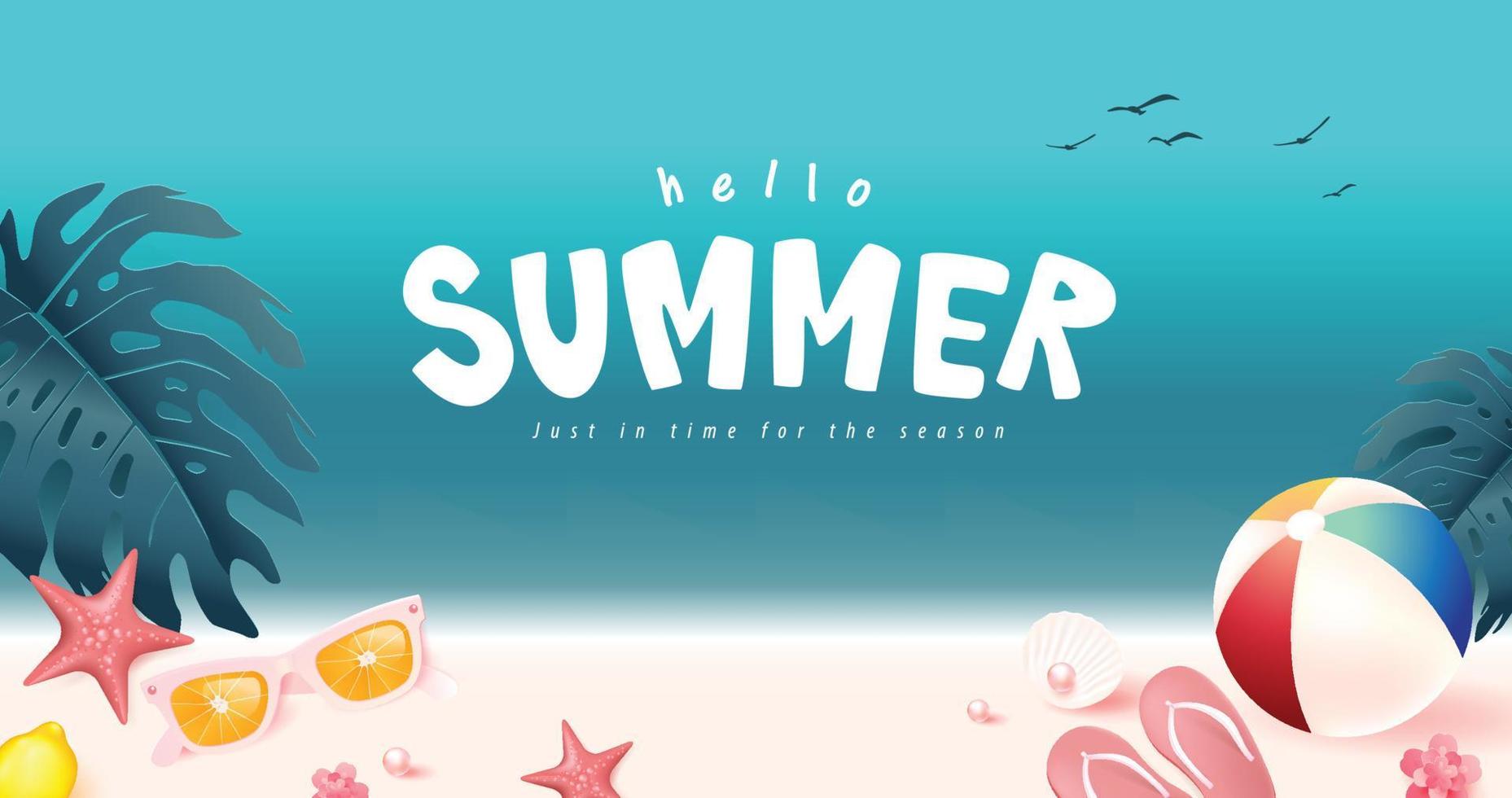 abstracte kleurrijke zomerbanner met strandvibes versier vector