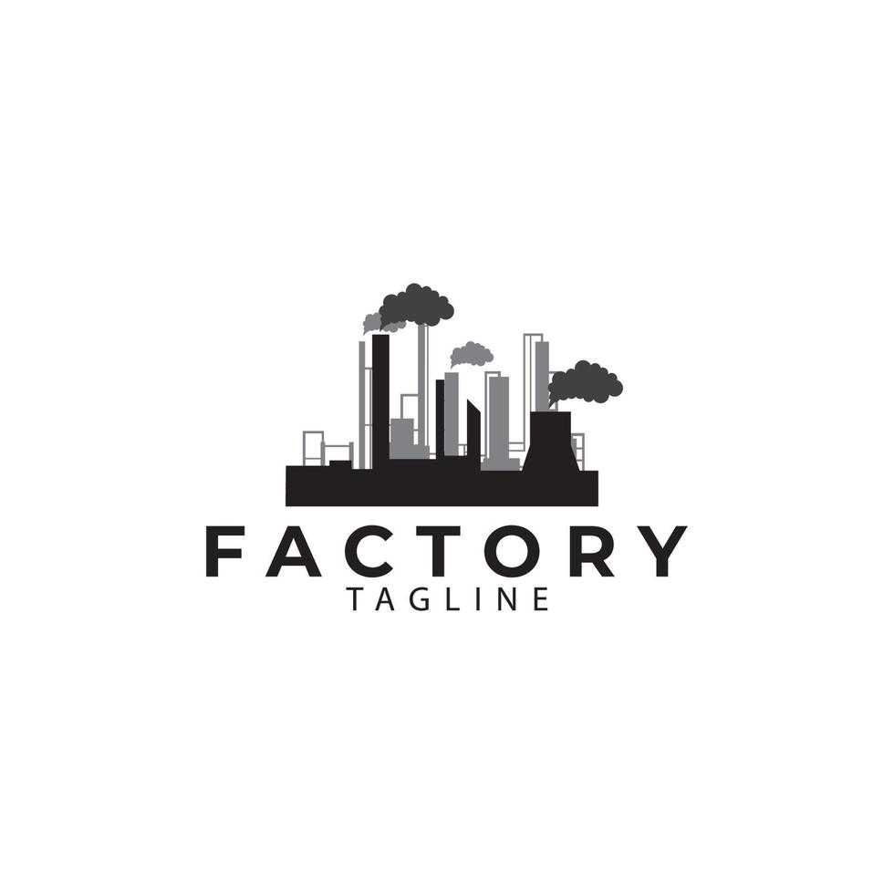 schoorsteen magazijn fabriek silhouet logo vector pictogram symbool illustratie ontwerp