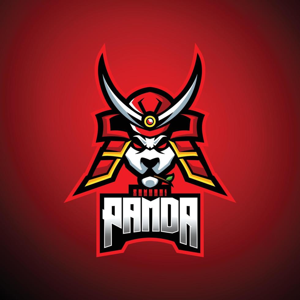 samurai panda mascotte logo sjablonen vector