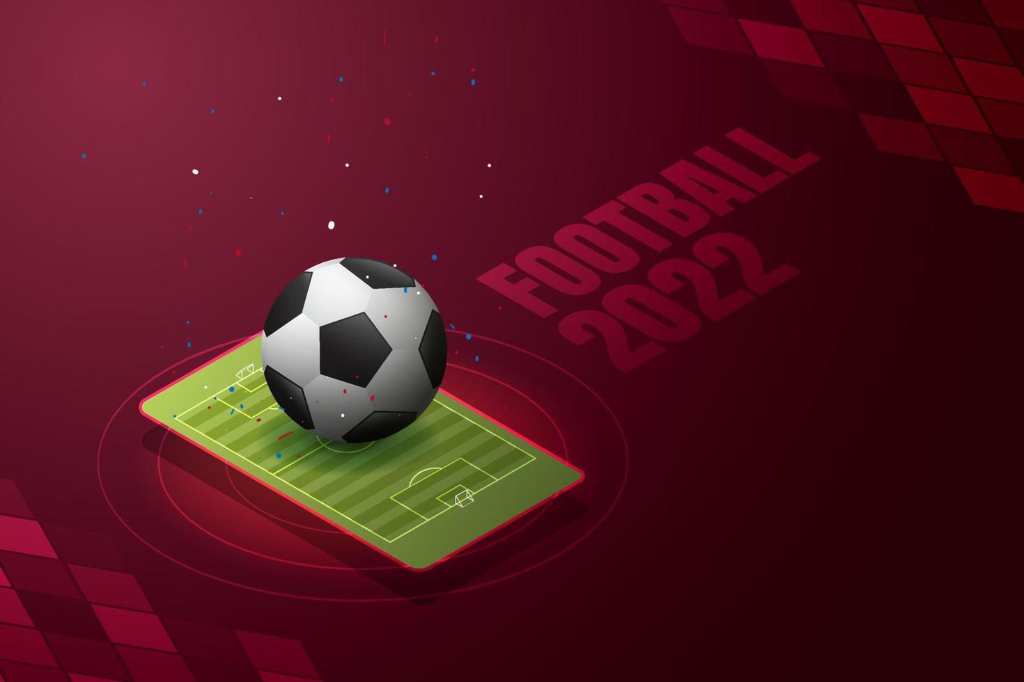 voetbal 2022 van qatar en paarse achtergrond vector