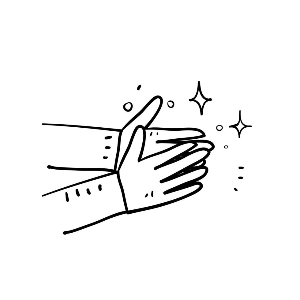 hand getrokken doodle schone en glanzende hand illustratie vector geïsoleerd