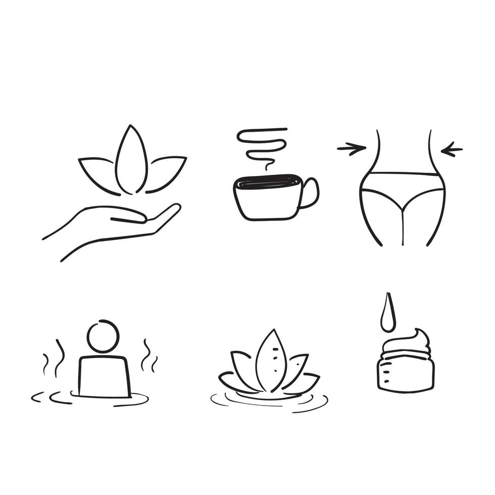 hand getrokken doodle schoonheid en spa gerelateerde illustratie vector