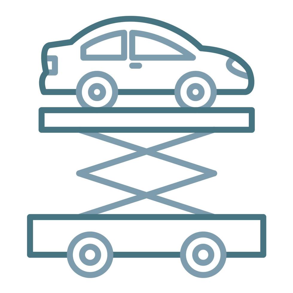 autolift lijn twee kleuren icoon vector