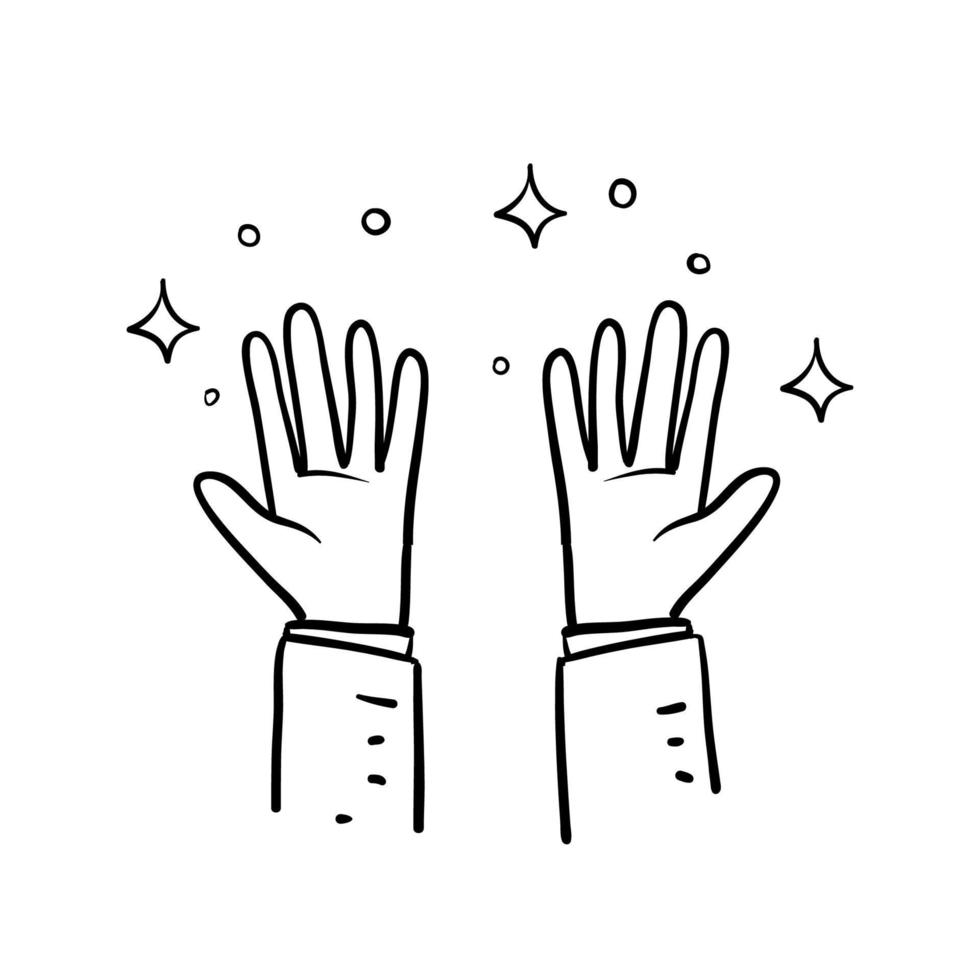 hand getrokken doodle schone en glanzende hand illustratie vector geïsoleerd