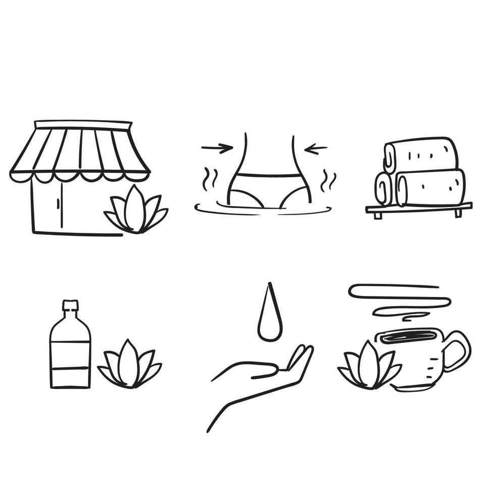 hand getrokken doodle schoonheid en spa gerelateerde illustratie vector