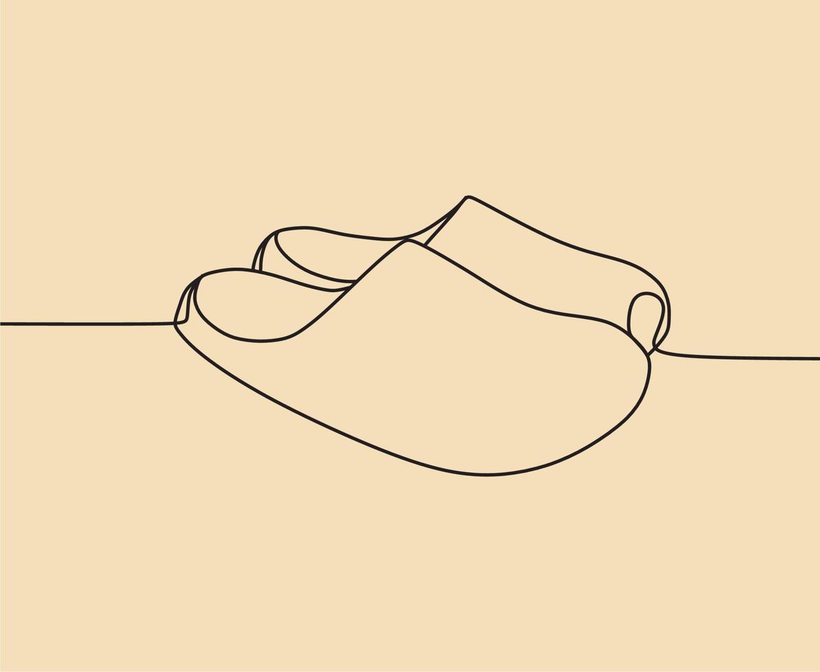 doorlopende lijntekening op schoenen vector