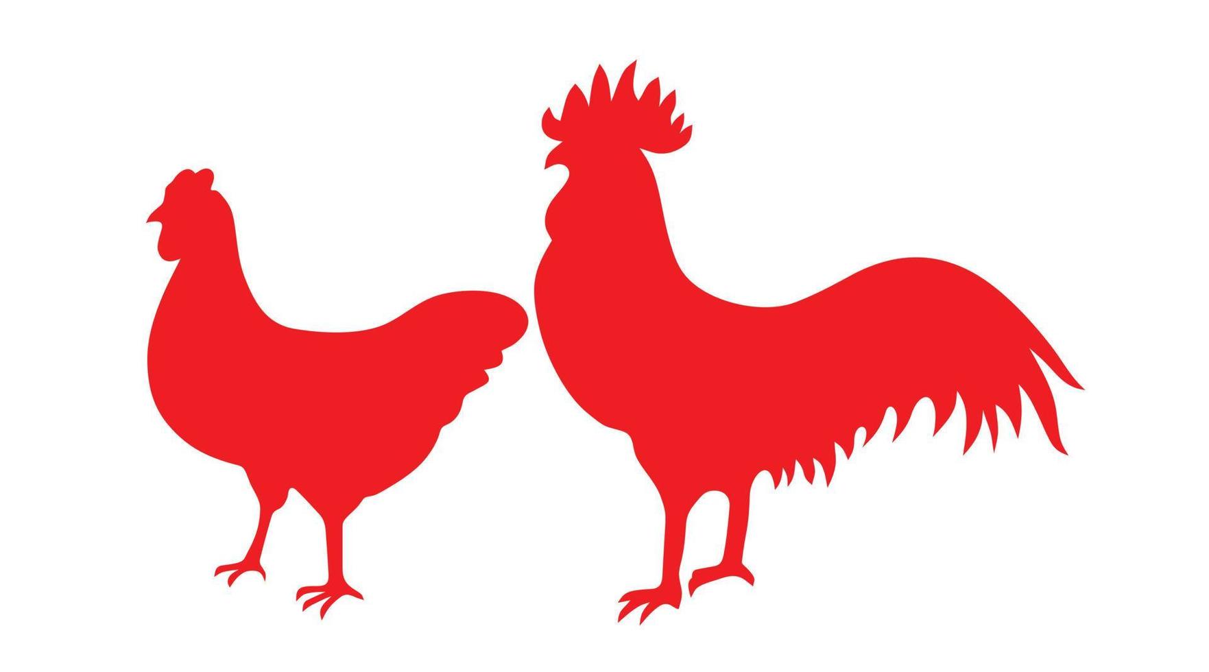 silhouetten van kippen en hanen vector