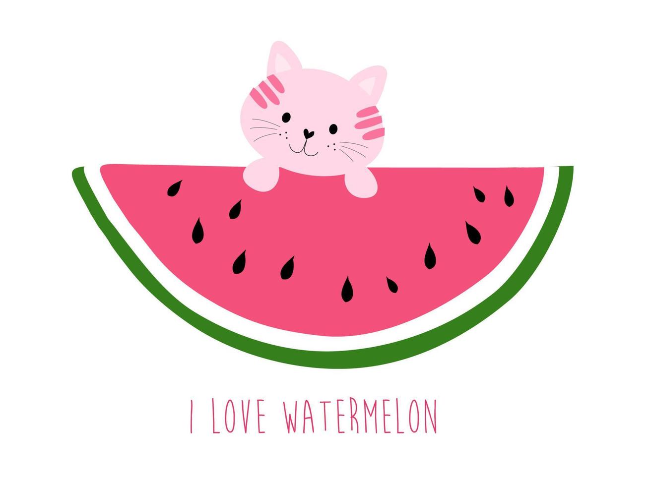 ik hou van watermeloen vectorillustratie vector