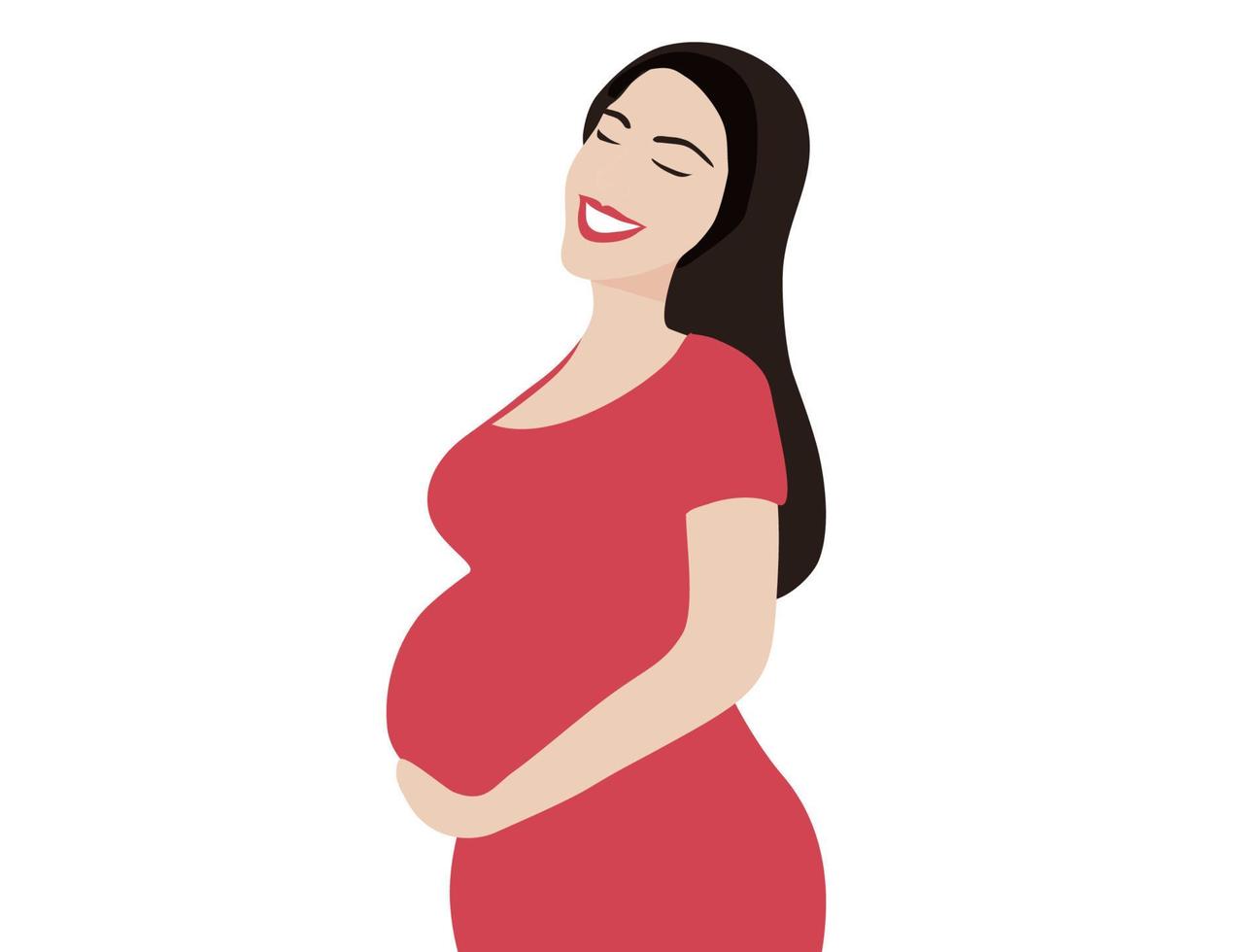 gelukkige zwangere vrouw geïsoleerd vector