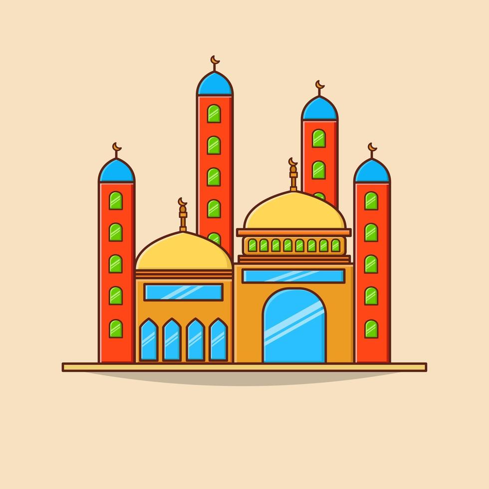 vector van moskee plat ontwerp ramadhan