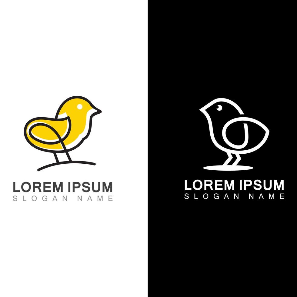 chick logo minimalistische pictogram sjabloon monoline kleur lijn creatief vector