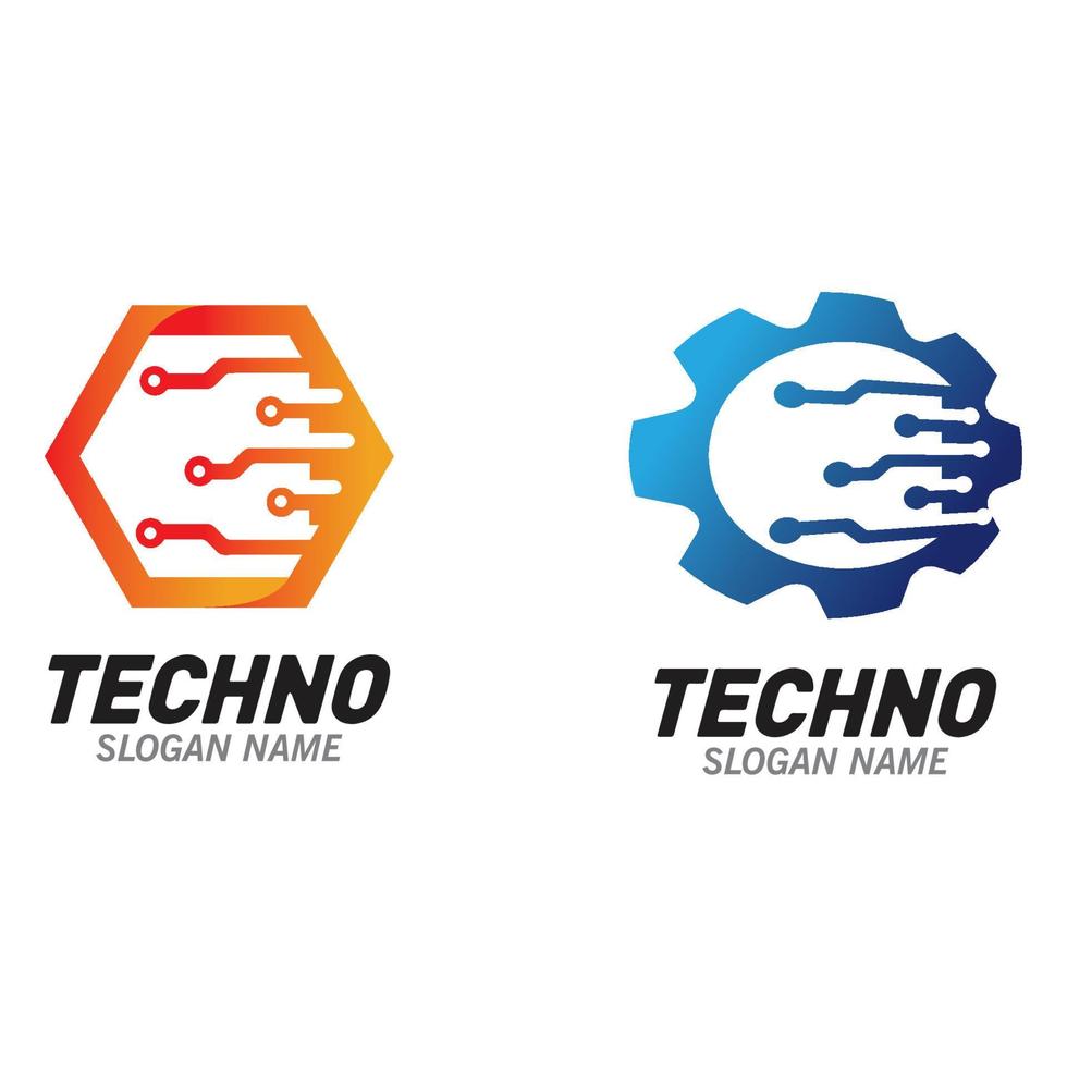 technologie logo creatief concept van netwerk. illustratie ontwerp vector