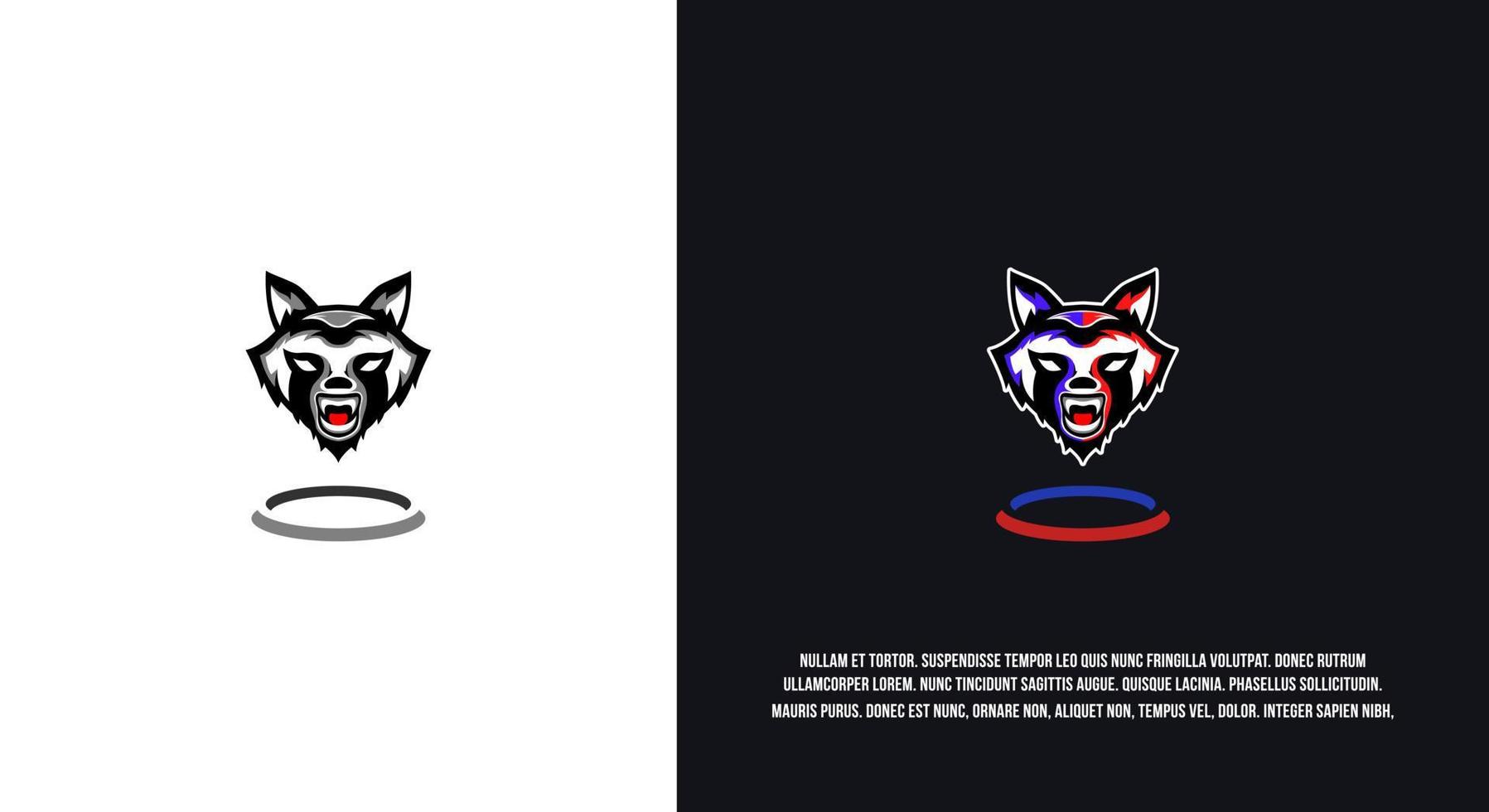 wasbeer logo, schattige dieren cartoon afbeelding ontwerp. esport-logo, boze uitdrukking vector