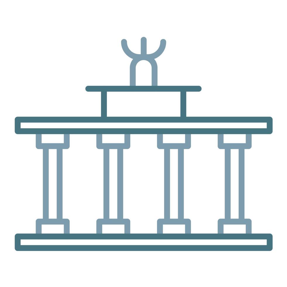 Brandenburger Tor lijn twee kleuren icoon vector