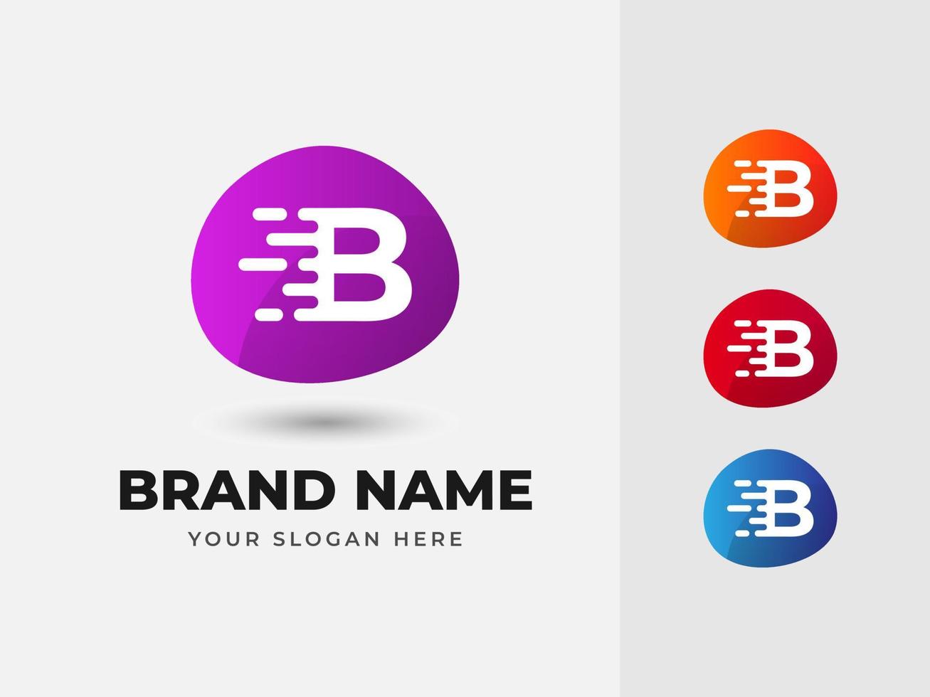 letter b hoge snelheid technologie abstract kleurrijk vector logo ontwerp