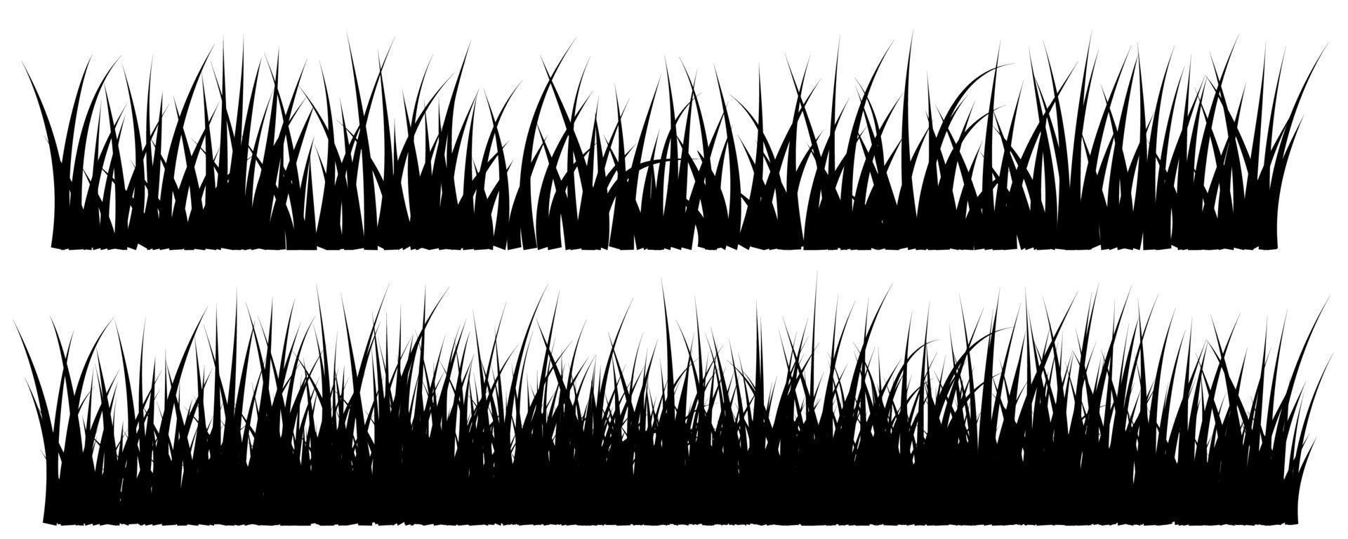 gras silhouet bewerkbaar, gras zwart en wit geïsoleerd vector