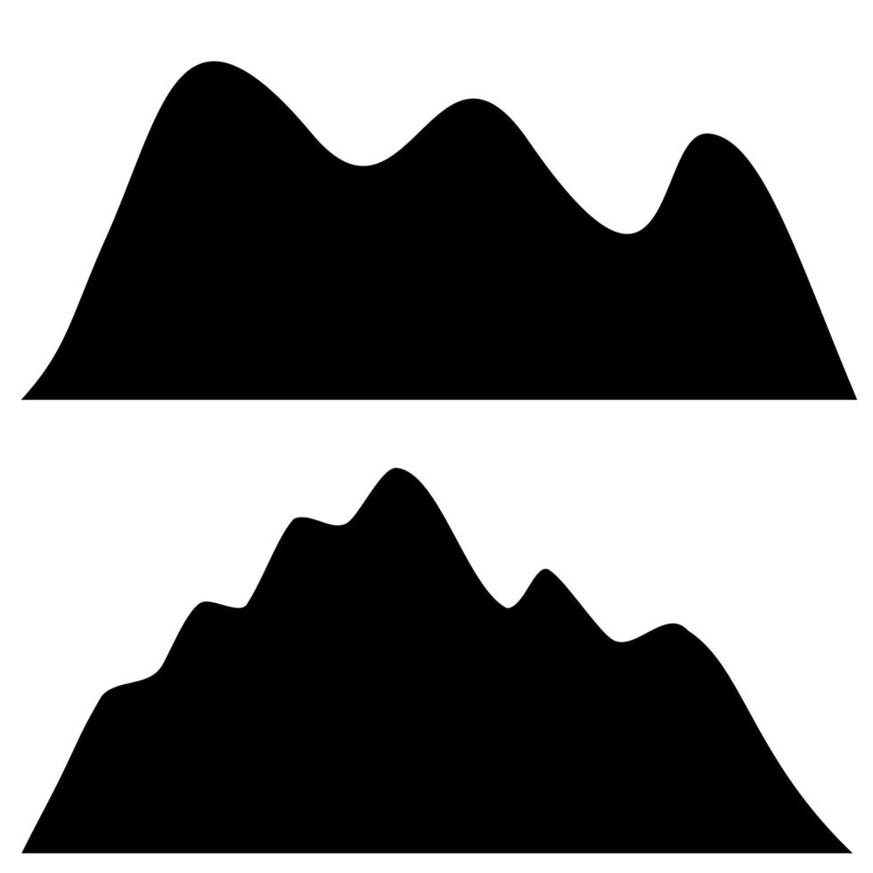 berg pictogram logo, vector zwarte berg silhouet