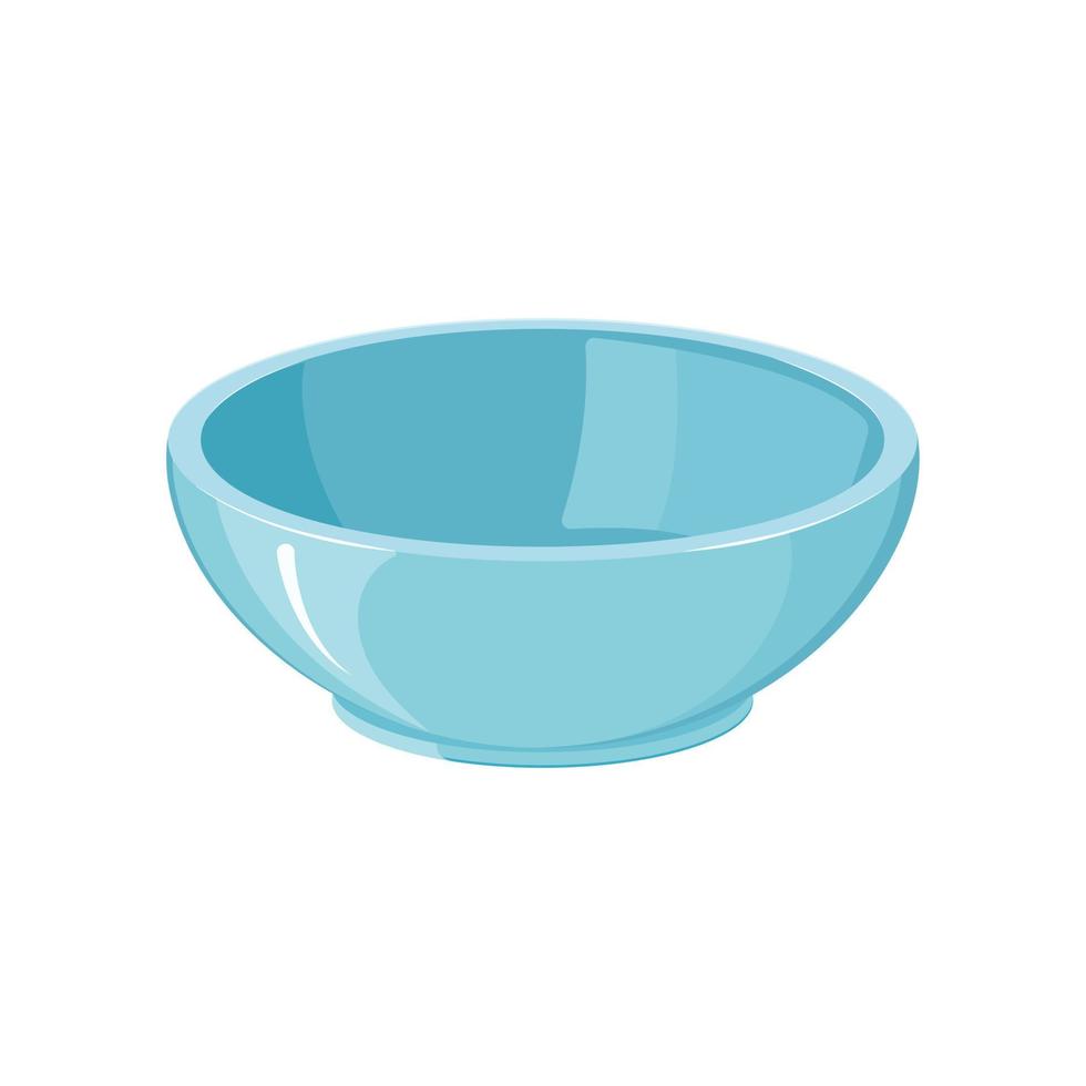 schaal blauw. vectorillustratie van een lege plaat voor soep, rijst of pap. vector