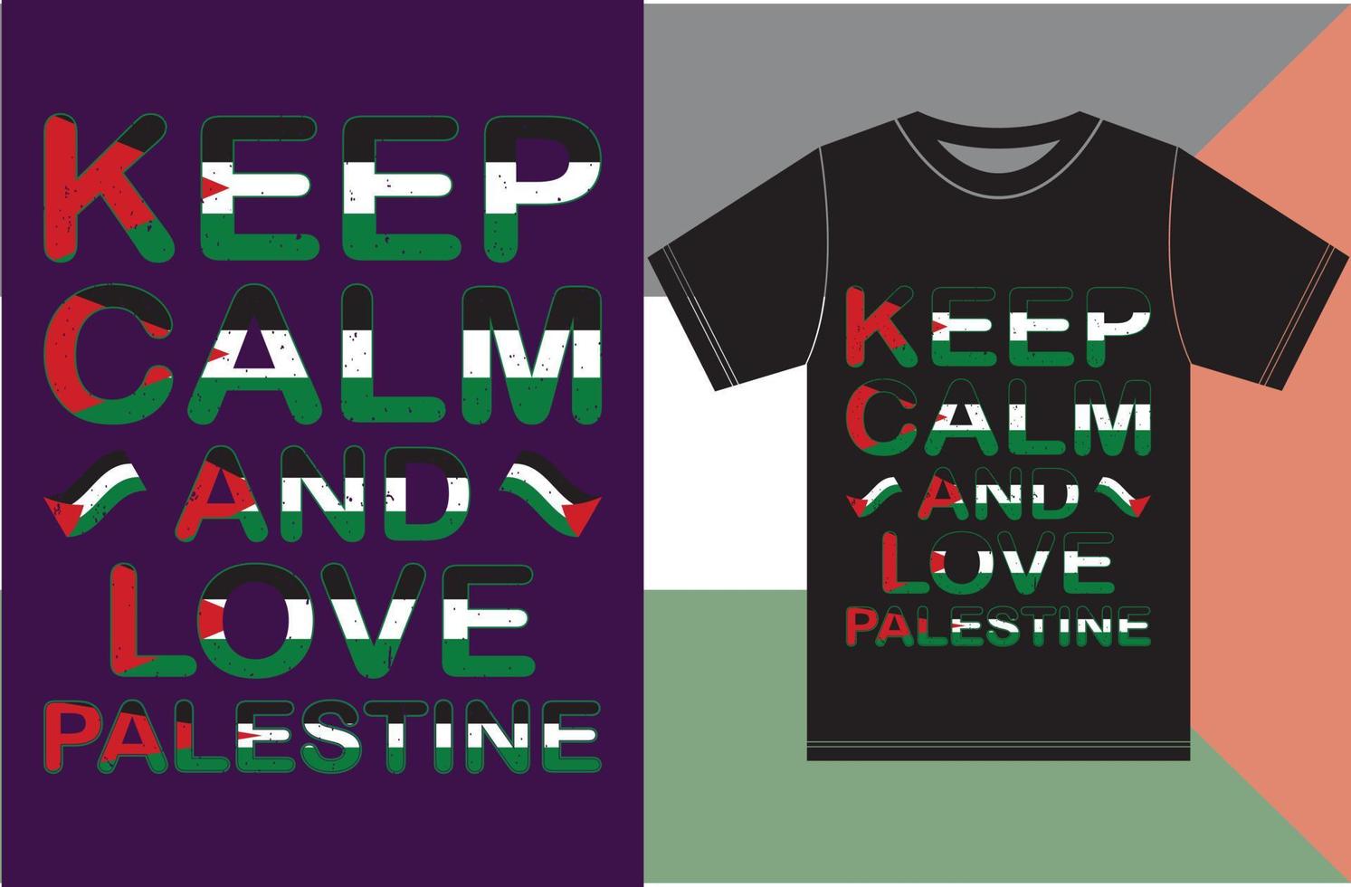 blijf kalm en houd van palestina. typografie vector ontwerp