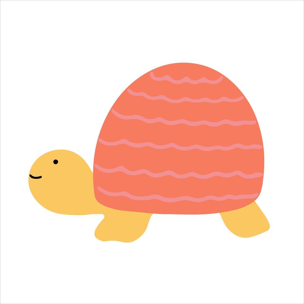 schattige schildpad hand getekend in doodle stijl illustratie voor kinderen. vectorillustratie. vector