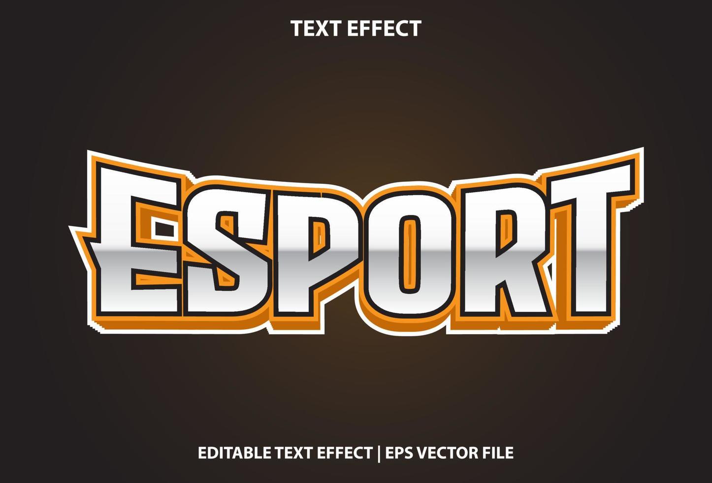 e sport teksteffect met oranje verloop voor promotie. vector