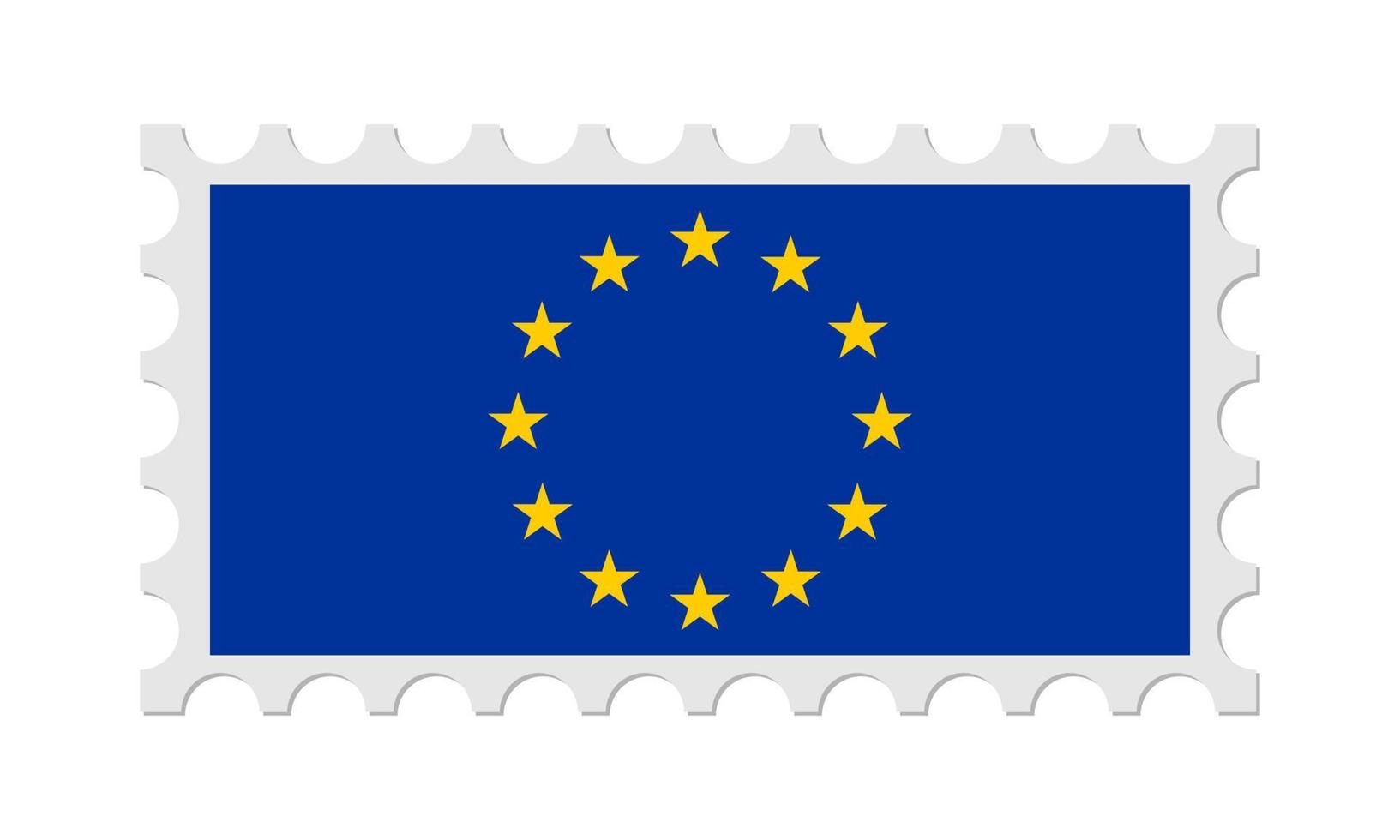postzegel van de europese unie met schaduw. vectorillustratie. vector