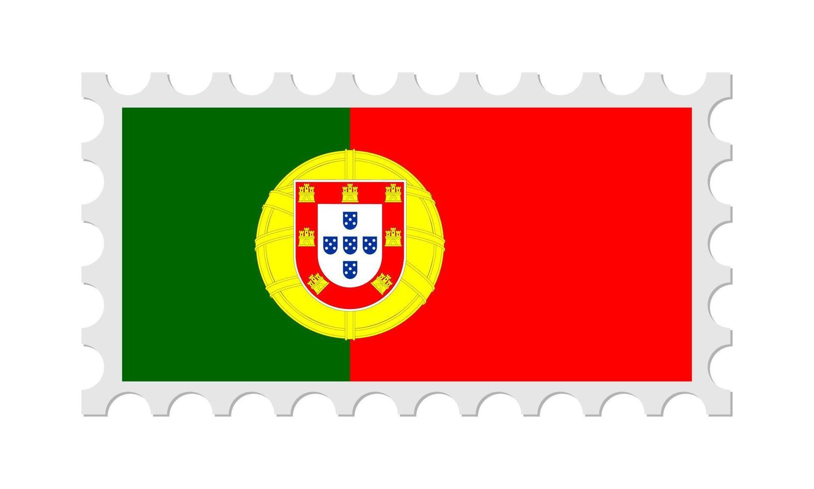 portugal postzegel met schaduw. vectorillustratie. vector