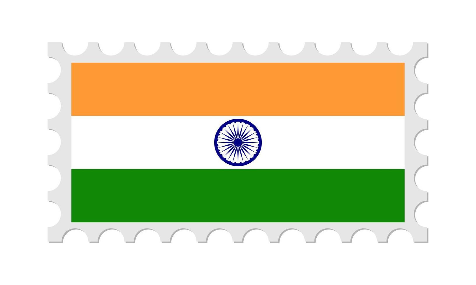 india postzegel met schaduw. vectorillustratie. vector