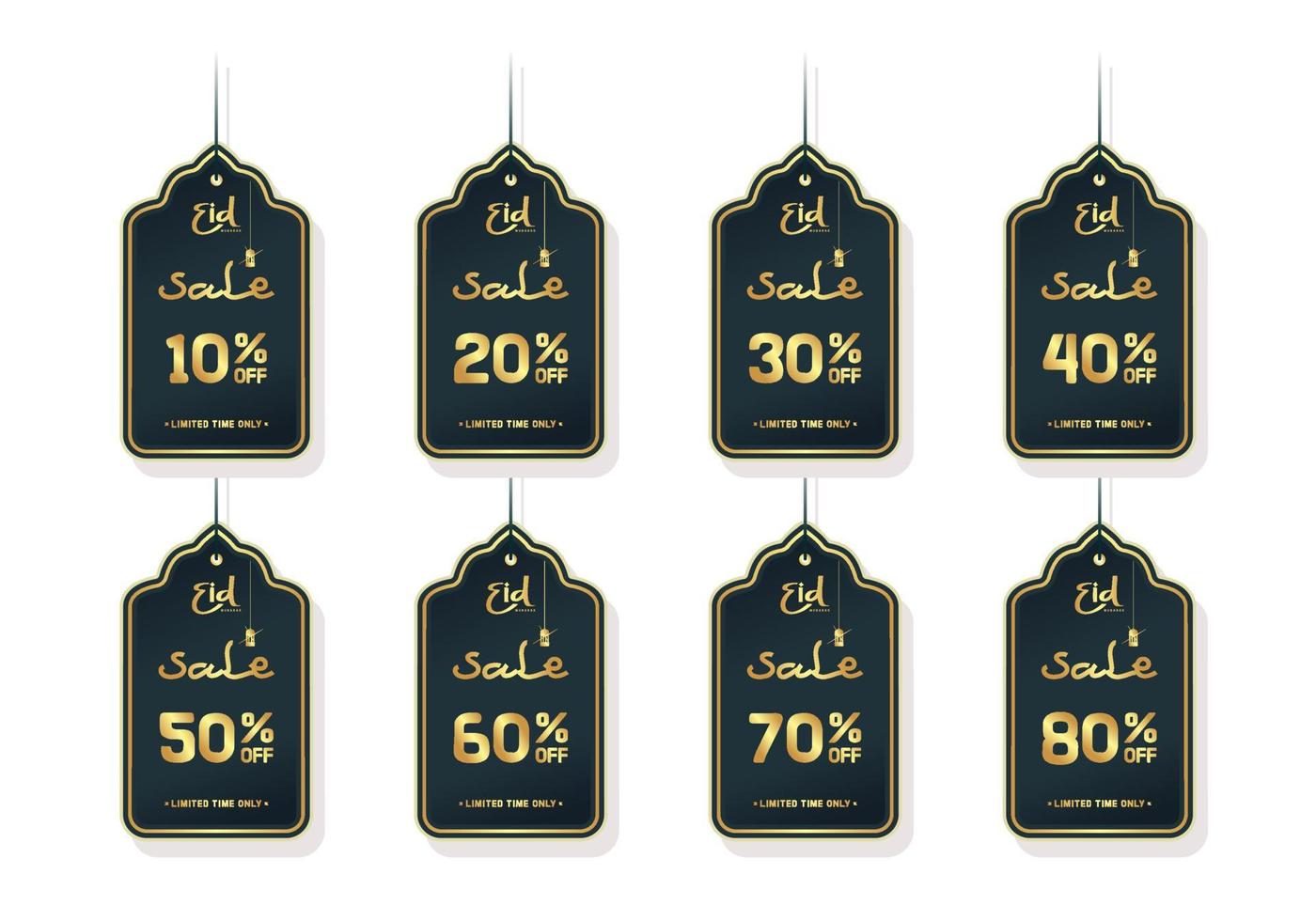 set ramadan-verkoopbadge, kortingsproducttags vector