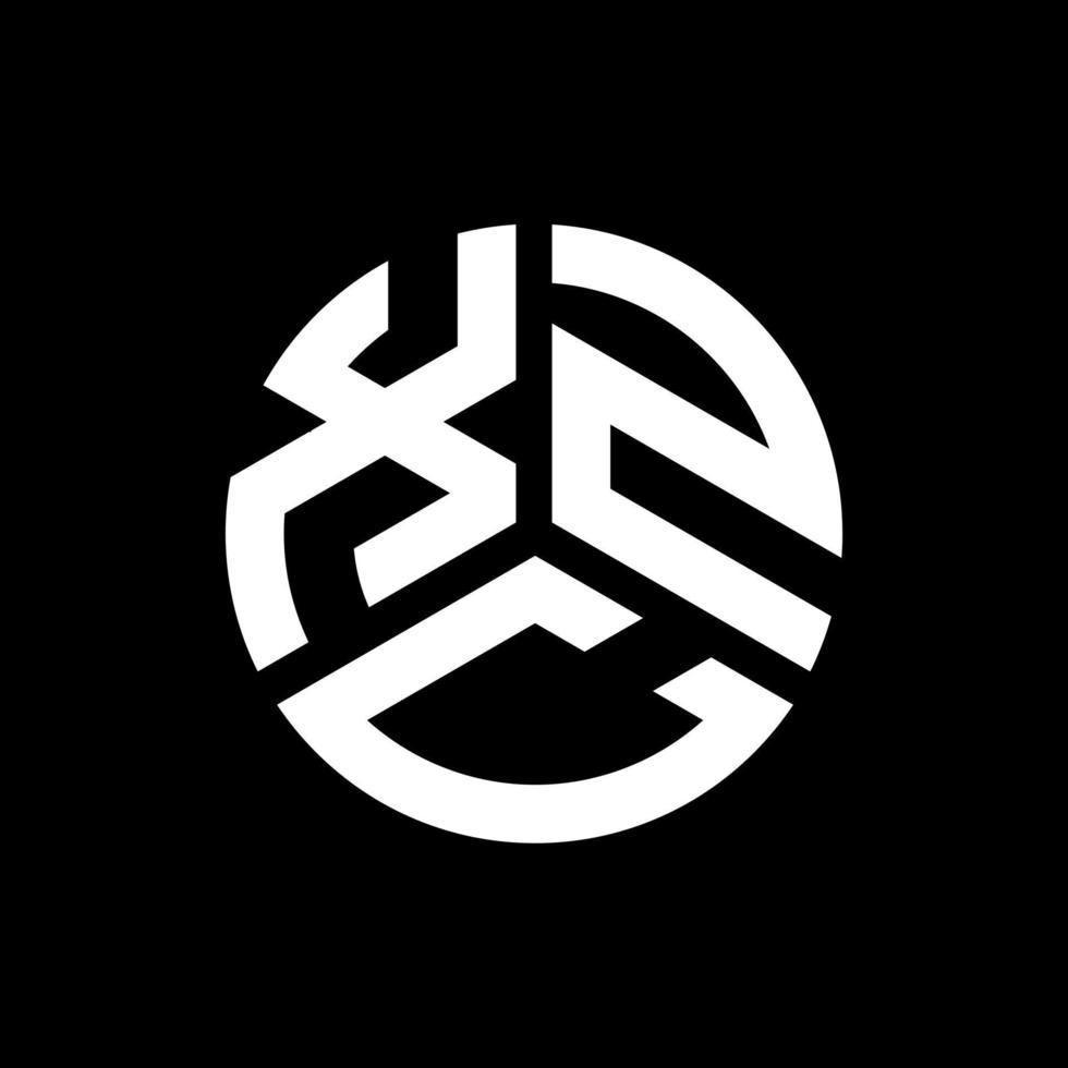 xzc brief logo ontwerp op zwarte achtergrond. xzc creatieve initialen brief logo concept. xzc brief ontwerp. vector