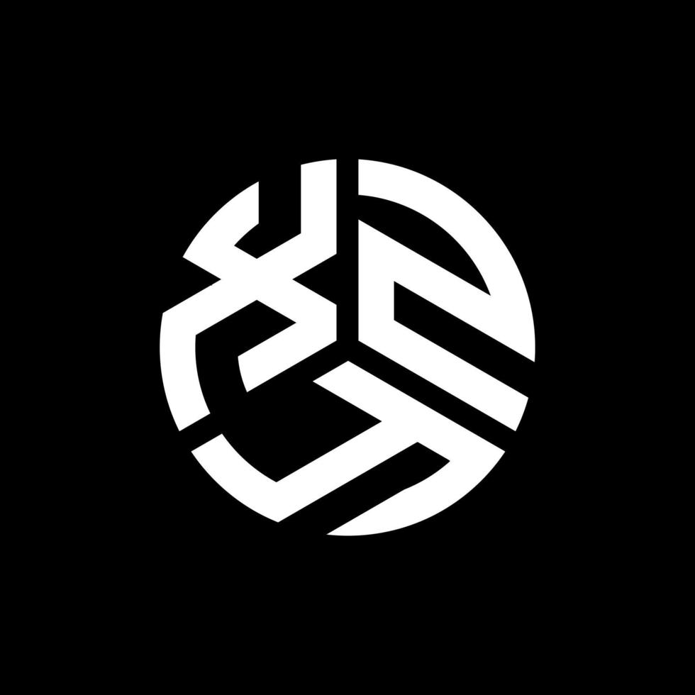 xzy brief logo ontwerp op zwarte achtergrond. xzy creatieve initialen brief logo concept. xzy brief ontwerp. vector