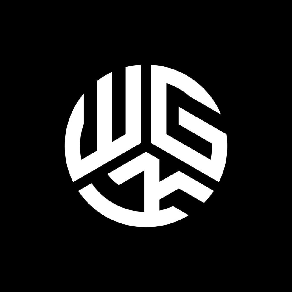 wgk brief logo ontwerp op zwarte achtergrond. wgk creatieve initialen brief logo concept. wgk brief ontwerp. vector