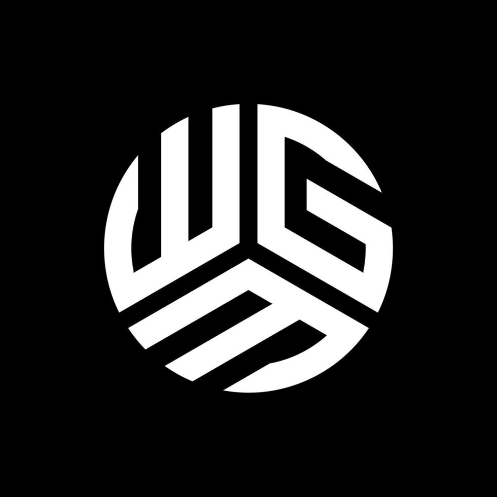 wgm brief logo ontwerp op zwarte achtergrond. wgm creatieve initialen brief logo concept. wgm brief ontwerp. vector