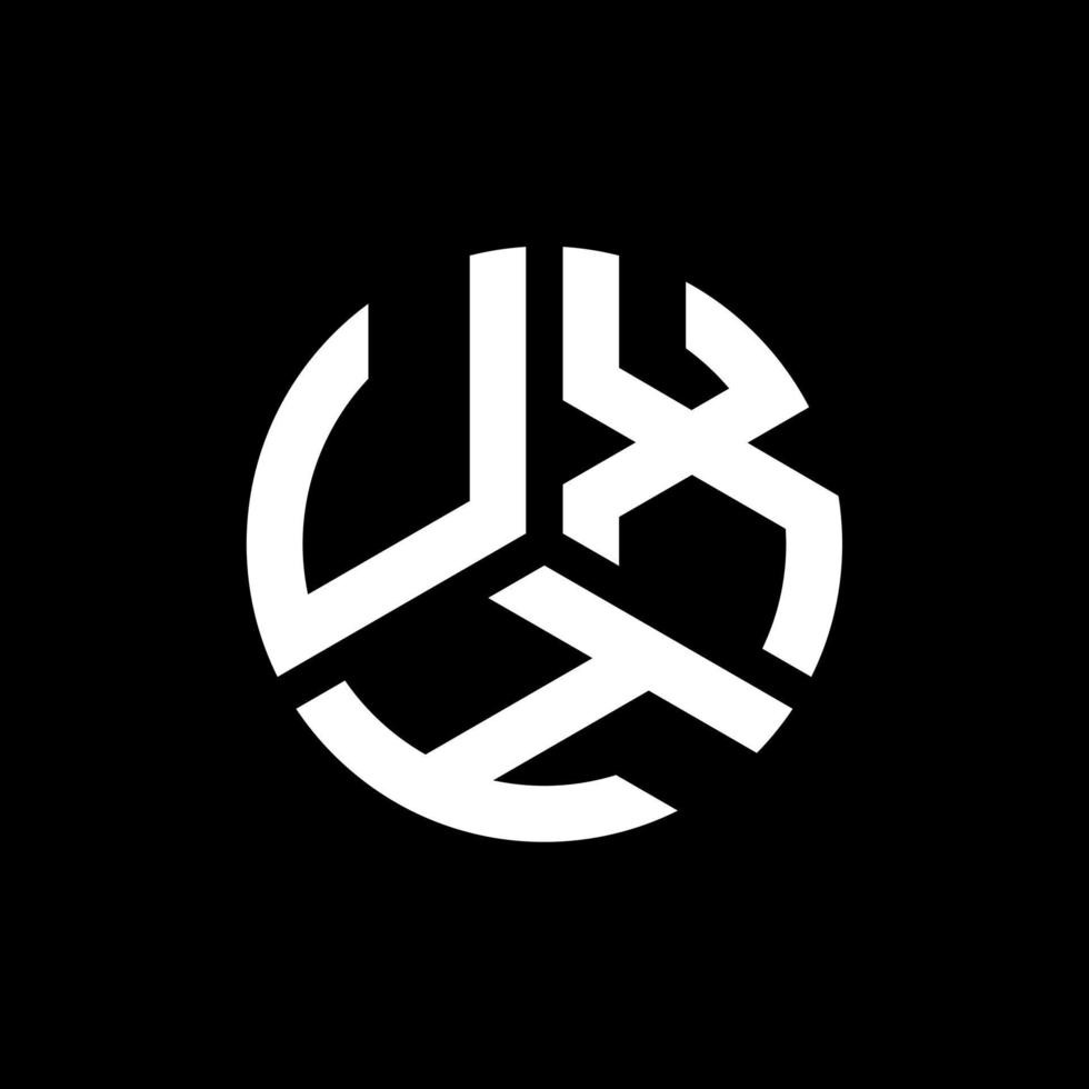 ux brief logo ontwerp op zwarte achtergrond. uxh creatieve initialen brief logo concept. uxh brief ontwerp. vector