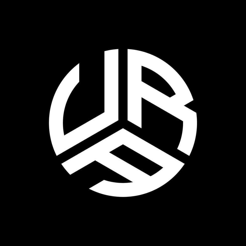 ura brief logo ontwerp op zwarte achtergrond. ura creatieve initialen brief logo concept. ura brief ontwerp. vector
