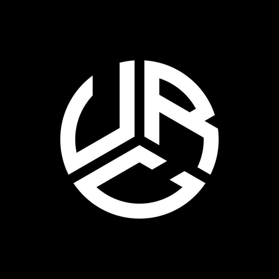 urc brief logo ontwerp op zwarte achtergrond. urc creatieve initialen brief logo concept. urc brief ontwerp. vector