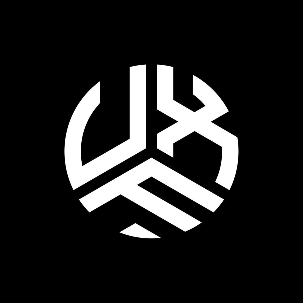 uxf brief logo ontwerp op zwarte achtergrond. uxf creatieve initialen brief logo concept. uxf brief ontwerp. vector