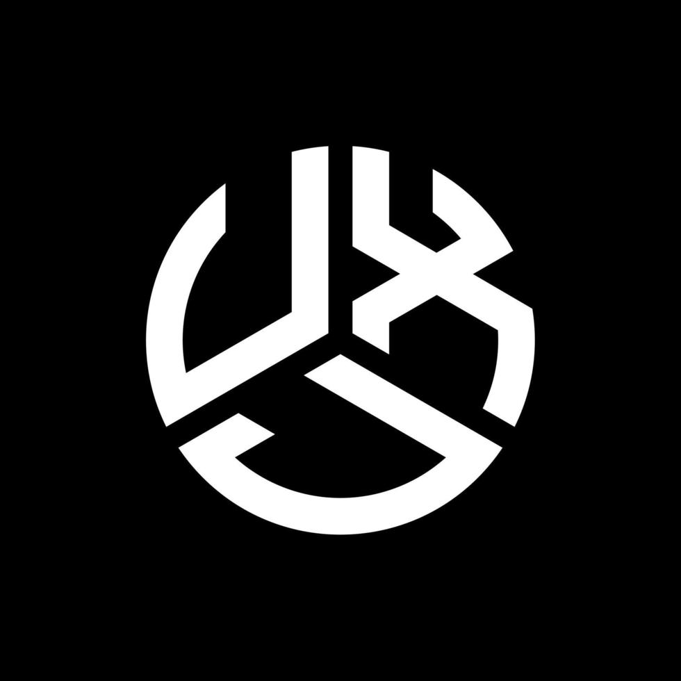 uxj brief logo ontwerp op zwarte achtergrond. uxj creatieve initialen brief logo concept. uxj-briefontwerp. vector