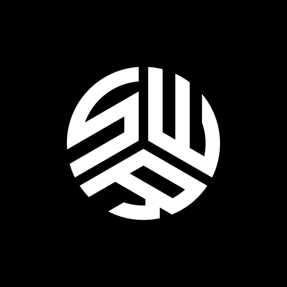 SWR brief logo ontwerp op zwarte achtergrond. swr creatieve initialen brief logo concept. swr brief ontwerp. vector